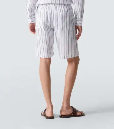 Fedeli Striped linen Bermuda shorts | Thumbnail 4 Fedeli Striped linen Bermuda shorts | Thumbnail 4