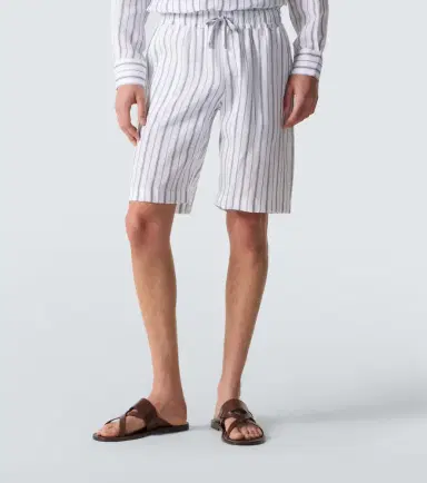 Fedeli Striped linen Bermuda shorts | Thumbnail 5 Fedeli Striped linen Bermuda shorts | Thumbnail 5