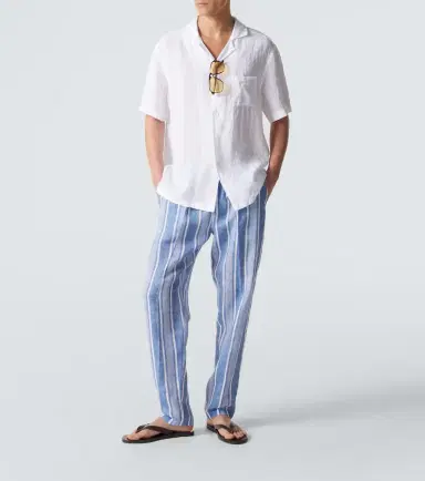 Fedeli Striped linen straight pants | Thumbnail 3 Fedeli Striped linen straight pants | Thumbnail 3