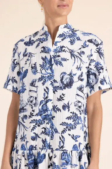 Erdem Crinkled Mini Shirt Dress | Thumbnail 3 Erdem Crinkled Mini Shirt Dress | Thumbnail 3