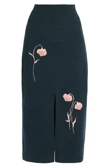 Erdem Embroidered Midi Pencil Skirt | Thumbnail 1 Erdem Embroidered Midi Pencil Skirt | Thumbnail 1