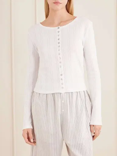 RÓHE Pointelle-knit Cotton-jersey Cardigan | Thumbnail 3 RÓHE Pointelle-knit Cotton-jersey Cardigan | Thumbnail 3