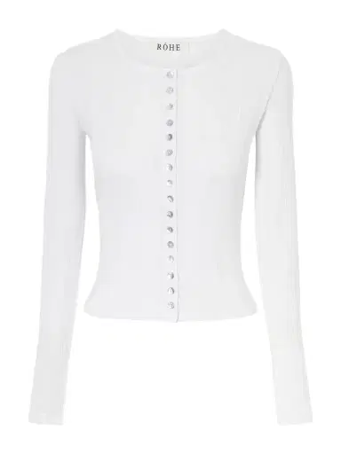 RÓHE Pointelle-knit Cotton-jersey Cardigan | Thumbnail 1 RÓHE Pointelle-knit Cotton-jersey Cardigan | Thumbnail 1