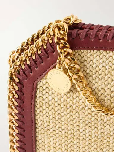 Stella McCartney The Falabella Tiny Vegetarian Material-trimmed Raffia Shoulder Bag | Thumbnail 5 Stella McCartney The Falabella Tiny Vegetarian Material-trimmed Raffia Shoulder Bag | Thumbnail 5