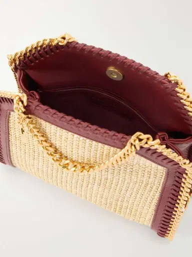 Stella McCartney The Falabella Tiny Vegetarian Material-trimmed Raffia Shoulder Bag | Thumbnail 6 Stella McCartney The Falabella Tiny Vegetarian Material-trimmed Raffia Shoulder Bag | Thumbnail 6