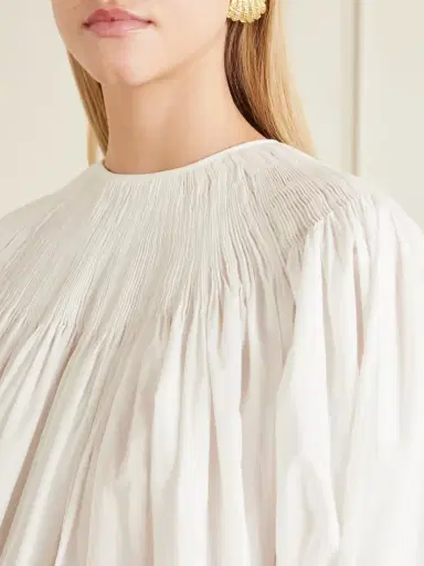 Polo Ralph Lauren Ruched Cotton-poplin Blouse | Thumbnail 5 Polo Ralph Lauren Ruched Cotton-poplin Blouse | Thumbnail 5