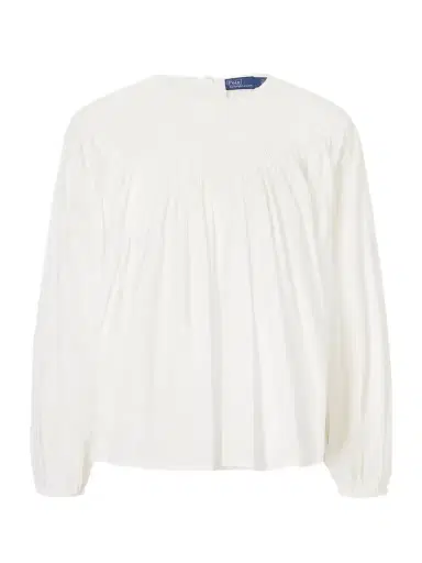 Polo Ralph Lauren Ruched Cotton-poplin Blouse | Thumbnail 1 Polo Ralph Lauren Ruched Cotton-poplin Blouse | Thumbnail 1