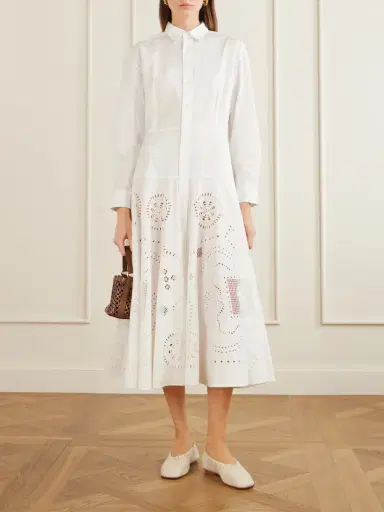 Polo Ralph Lauren Broderie Anglaise Cotton Midi Dress | Thumbnail 2 Polo Ralph Lauren Broderie Anglaise Cotton Midi Dress | Thumbnail 2
