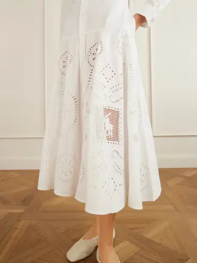 Polo Ralph Lauren Broderie Anglaise Cotton Midi Dress | Thumbnail 4 Polo Ralph Lauren Broderie Anglaise Cotton Midi Dress | Thumbnail 4