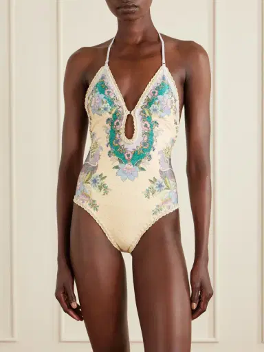 Zimmermann Indra Floral-print Crochet-trimmed Swimsuit | Thumbnail 2 Zimmermann Indra Floral-print Crochet-trimmed Swimsuit | Thumbnail 2