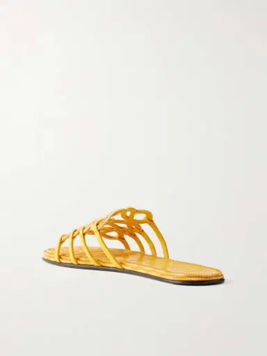 Loewe + Paula's Ibiza Leather-trimmed Embroidered Canvas Slides | Thumbnail 3 Loewe + Paula's Ibiza Leather-trimmed Embroidered Canvas Slides | Thumbnail 3