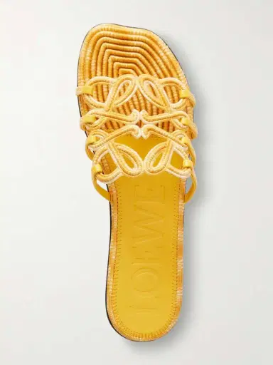 Loewe + Paula's Ibiza Leather-trimmed Embroidered Canvas Slides | Thumbnail 6 Loewe + Paula's Ibiza Leather-trimmed Embroidered Canvas Slides | Thumbnail 6