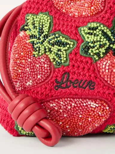 Loewe + Paula's Ibiza Flamenco Leather-trimmed Beaded Clutch Bag | Thumbnail 5 Loewe + Paula's Ibiza Flamenco Leather-trimmed Beaded Clutch Bag | Thumbnail 5