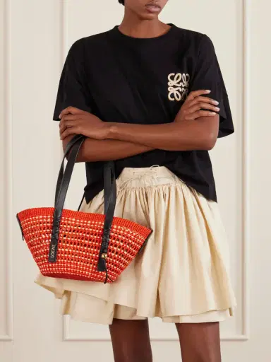 Loewe + Paula's Ibiza Braid Basket Small Leather-trimmed Raffia Shoulder Bag | Thumbnail 2 Loewe + Paula's Ibiza Braid Basket Small Leather-trimmed Raffia Shoulder Bag | Thumbnail 2