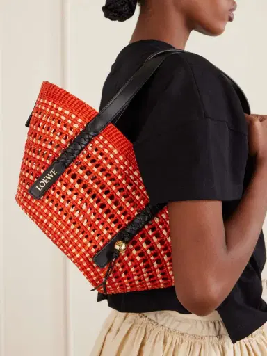 Loewe + Paula's Ibiza Braid Basket Small Leather-trimmed Raffia Shoulder Bag | Thumbnail 3 Loewe + Paula's Ibiza Braid Basket Small Leather-trimmed Raffia Shoulder Bag | Thumbnail 3