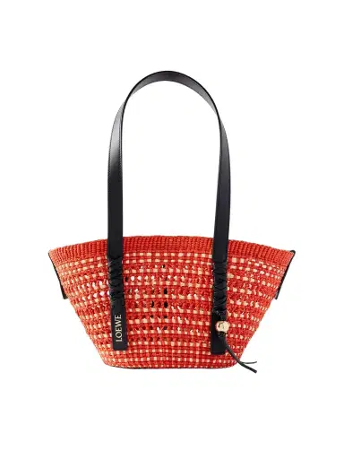 Loewe + Paula's Ibiza Braid Basket Small Leather-trimmed Raffia Shoulder Bag | Thumbnail 1 Loewe + Paula's Ibiza Braid Basket Small Leather-trimmed Raffia Shoulder Bag | Thumbnail 1