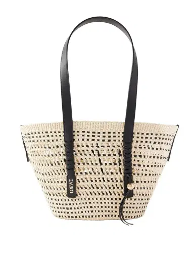 Loewe + Paula's Ibiza Braid Medium Leather-trimmed Raffia Tote | Thumbnail 1 Loewe + Paula's Ibiza Braid Medium Leather-trimmed Raffia Tote | Thumbnail 1