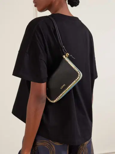 Loewe + Paula's Ibiza Rio Raffia-trimmed Leather Shoulder Bag | Thumbnail 3 Loewe + Paula's Ibiza Rio Raffia-trimmed Leather Shoulder Bag | Thumbnail 3