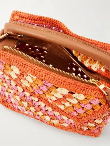 Loewe + Paula's Ibiza Puzzle Edge Mini Leather-trimmed Crocheted Raffia Shoulder Bag | Thumbnail 6 Loewe + Paula's Ibiza Puzzle Edge Mini Leather-trimmed Crocheted Raffia Shoulder Bag | Thumbnail 6