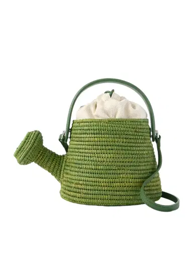 Loewe + Paula's Ibiza Watering Can Leather-trimmed Raffia Shoulder Bag | Thumbnail 1 Loewe + Paula's Ibiza Watering Can Leather-trimmed Raffia Shoulder Bag | Thumbnail 1