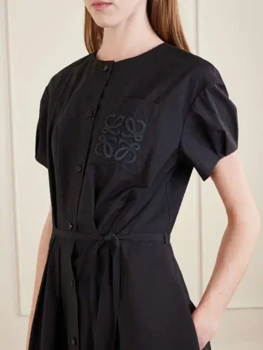 Loewe + Paula’s Ibiza Anagram Embroidered Belted Cotton-blend Midi Dress | Thumbnail 5 Loewe + Paula’s Ibiza Anagram Embroidered Belted Cotton-blend Midi Dress | Thumbnail 5