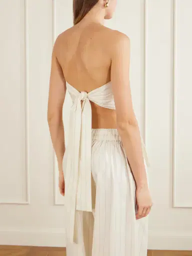 St. Agni Strapless Pinstriped Cotton-blend Poplin Top | Thumbnail 3 St. Agni Strapless Pinstriped Cotton-blend Poplin Top | Thumbnail 3