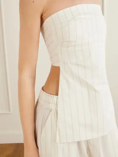 St. Agni Strapless Pinstriped Cotton-blend Poplin Top | Thumbnail 4 St. Agni Strapless Pinstriped Cotton-blend Poplin Top | Thumbnail 4