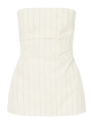 St. Agni Strapless Pinstriped Cotton-blend Poplin Top | Thumbnail 1 St. Agni Strapless Pinstriped Cotton-blend Poplin Top | Thumbnail 1