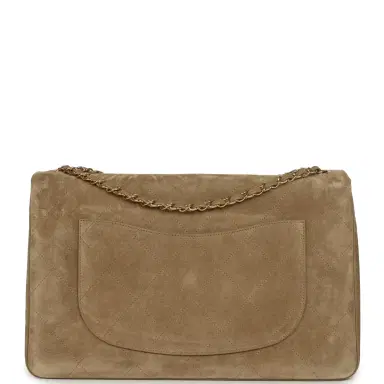 Chanel Chanel Maxi "Souplissimo" Large Flap Bag Dark Beige Suede Gold Hardware | Thumbnail 4 Chanel Chanel Maxi "Souplissimo" Large Flap Bag Dark Beige Suede Gold Hardware | Thumbnail 4