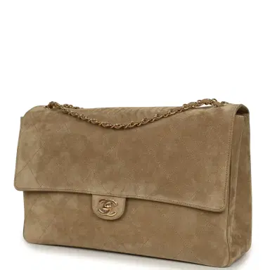 Chanel Chanel Maxi "Souplissimo" Large Flap Bag Dark Beige Suede Gold Hardware | Thumbnail 5 Chanel Chanel Maxi "Souplissimo" Large Flap Bag Dark Beige Suede Gold Hardware | Thumbnail 5