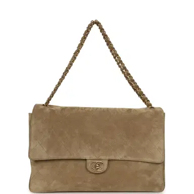 Chanel Chanel Maxi "Souplissimo" Large Flap Bag Dark Beige Suede Gold Hardware | Thumbnail 7 Chanel Chanel Maxi "Souplissimo" Large Flap Bag Dark Beige Suede Gold Hardware | Thumbnail 7