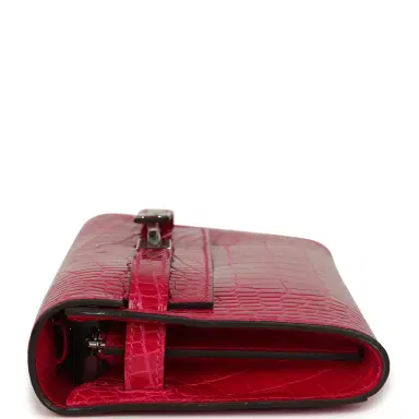 HERMÈS Hermes Kelly Wallet To Go Rose Scheherazade Shiny Alligator Palladium Hardware | Thumbnail 4 HERMÈS Hermes Kelly Wallet To Go Rose Scheherazade Shiny Alligator Palladium Hardware | Thumbnail 4