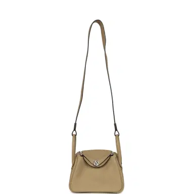 HERMÈS Hermes Mini Lindy II Trench Verso Clemence Palladium Hardware | Thumbnail 7 HERMÈS Hermes Mini Lindy II Trench Verso Clemence Palladium Hardware | Thumbnail 7