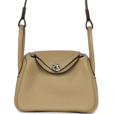 HERMÈS Hermes Mini Lindy II Trench Verso Clemence Palladium Hardware | Thumbnail 1 HERMÈS Hermes Mini Lindy II Trench Verso Clemence Palladium Hardware | Thumbnail 1