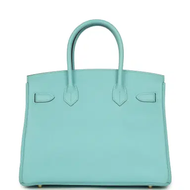 HERMÈS Pre-owned Hermes Birkin 30 Bleu Atoll Epsom Gold Hardware | Thumbnail 4 HERMÈS Pre-owned Hermes Birkin 30 Bleu Atoll Epsom Gold Hardware | Thumbnail 4