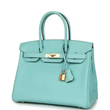 HERMÈS Pre-owned Hermes Birkin 30 Bleu Atoll Epsom Gold Hardware | Thumbnail 5 HERMÈS Pre-owned Hermes Birkin 30 Bleu Atoll Epsom Gold Hardware | Thumbnail 5