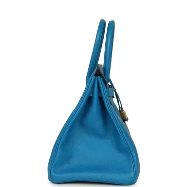 HERMÈS Pre-owned Hermes Birkin 35 Bleu Zanzibar Epsom Gold Hardware | Thumbnail 3 HERMÈS Pre-owned Hermes Birkin 35 Bleu Zanzibar Epsom Gold Hardware | Thumbnail 3