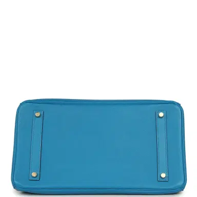 HERMÈS Pre-owned Hermes Birkin 35 Bleu Zanzibar Epsom Gold Hardware | Thumbnail 6 HERMÈS Pre-owned Hermes Birkin 35 Bleu Zanzibar Epsom Gold Hardware | Thumbnail 6