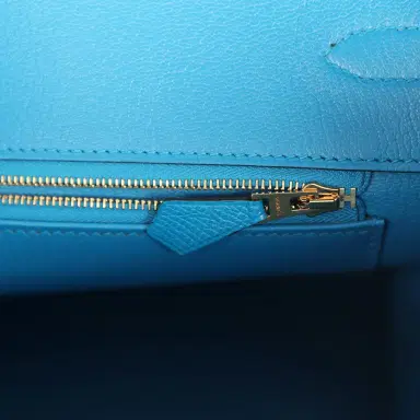 HERMÈS Pre-owned Hermes Birkin 35 Bleu Zanzibar Epsom Gold Hardware | Thumbnail 9 HERMÈS Pre-owned Hermes Birkin 35 Bleu Zanzibar Epsom Gold Hardware | Thumbnail 9