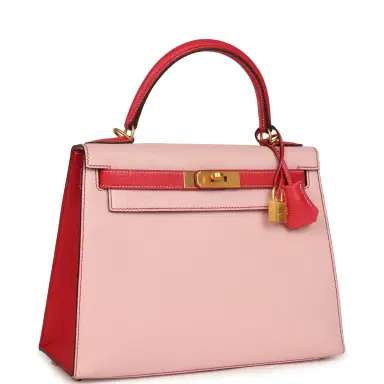 HERMÈS Pre-owned Hermes HSS Kelly Sellier 28 Rose Sakura and Rose Extreme Chevre Brushed Gold Hardware | Thumbnail 2 HERMÈS Pre-owned Hermes HSS Kelly Sellier 28 Rose Sakura and Rose Extreme Chevre Brushed Gold Hardware | Thumbnail 2