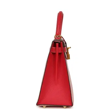 HERMÈS Pre-owned Hermes HSS Kelly Sellier 28 Rose Sakura and Rose Extreme Chevre Brushed Gold Hardware | Thumbnail 3 HERMÈS Pre-owned Hermes HSS Kelly Sellier 28 Rose Sakura and Rose Extreme Chevre Brushed Gold Hardware | Thumbnail 3