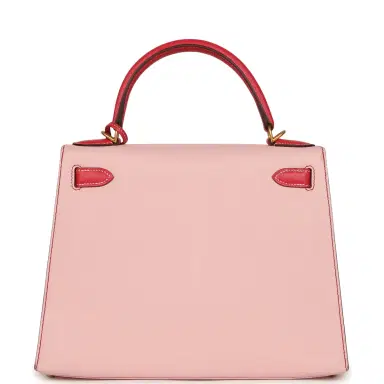 HERMÈS Pre-owned Hermes HSS Kelly Sellier 28 Rose Sakura and Rose Extreme Chevre Brushed Gold Hardware | Thumbnail 4 HERMÈS Pre-owned Hermes HSS Kelly Sellier 28 Rose Sakura and Rose Extreme Chevre Brushed Gold Hardware | Thumbnail 4