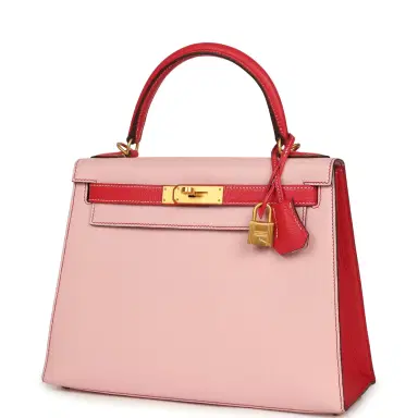 HERMÈS Pre-owned Hermes HSS Kelly Sellier 28 Rose Sakura and Rose Extreme Chevre Brushed Gold Hardware | Thumbnail 5 HERMÈS Pre-owned Hermes HSS Kelly Sellier 28 Rose Sakura and Rose Extreme Chevre Brushed Gold Hardware | Thumbnail 5