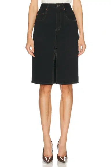 Saint Laurent Denim Midi Skirt | Thumbnail 1 Saint Laurent Denim Midi Skirt | Thumbnail 1