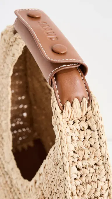 Staud Moon Raffia Tote Bag Natural/Tan One Size | Thumbnail 5 Staud Moon Raffia Tote Bag Natural/Tan One Size | Thumbnail 5