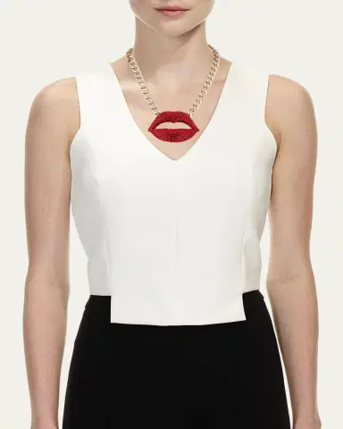 Linda's at BG Faceted Crystal Lips Statement Necklace | Thumbnail 2 Linda's at BG Faceted Crystal Lips Statement Necklace | Thumbnail 2