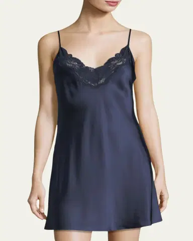 Christine Lingerie Bijoux Lace-Trim Silk Chemise | Thumbnail 2 Christine Lingerie Bijoux Lace-Trim Silk Chemise | Thumbnail 2