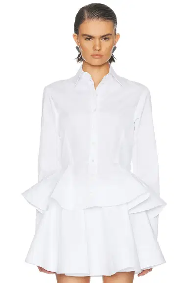 Stella McCartney Poplin Peplum Top | Thumbnail 1 Stella McCartney Poplin Peplum Top | Thumbnail 1