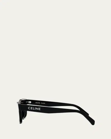 Celine Logo Monochrome Rectangle Acetate Sunglasses | Thumbnail 3 Celine Logo Monochrome Rectangle Acetate Sunglasses | Thumbnail 3