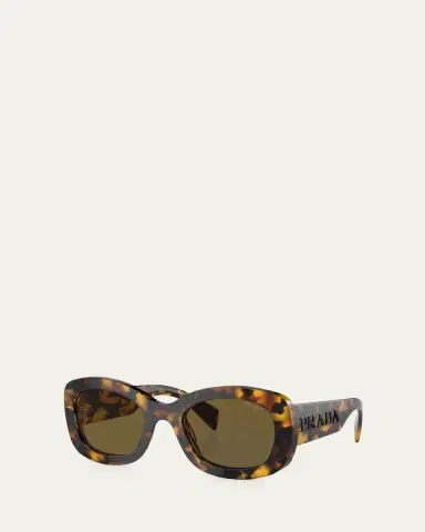 Prada Lettering Logo Acetate Oval Sunglasses | Thumbnail 2 Prada Lettering Logo Acetate Oval Sunglasses | Thumbnail 2